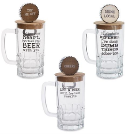 Mud Pie Alcohol Defense Beer Mug Set