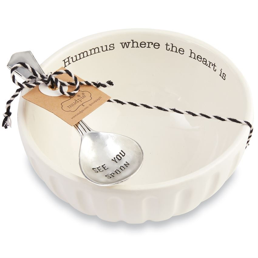 Mud Pie Hummus Bowl & Spoon Set