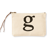 Mud Pie G Initial Canvas Cosmetic Bag
