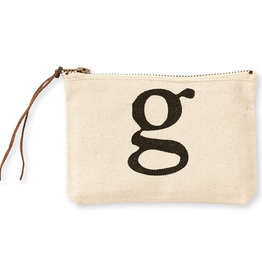 Mud Pie G Initial Canvas Cosmetic Bag