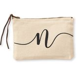Mud Pie N Initial Canvas Cosmetic Bag