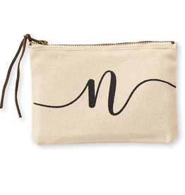Mud Pie N Initial Canvas Cosmetic Bag