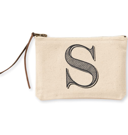 Mud Pie S Initial Canvas Cosmetic Bag