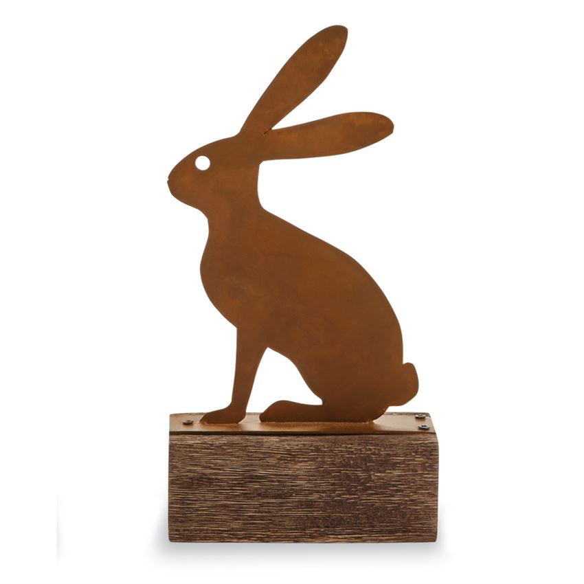 Mud Pie Medium Rustic Tin Bunny