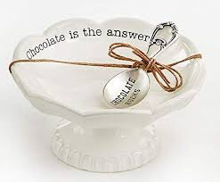 Mud Pie "Chocolate is the Answer" Candy Dish Set