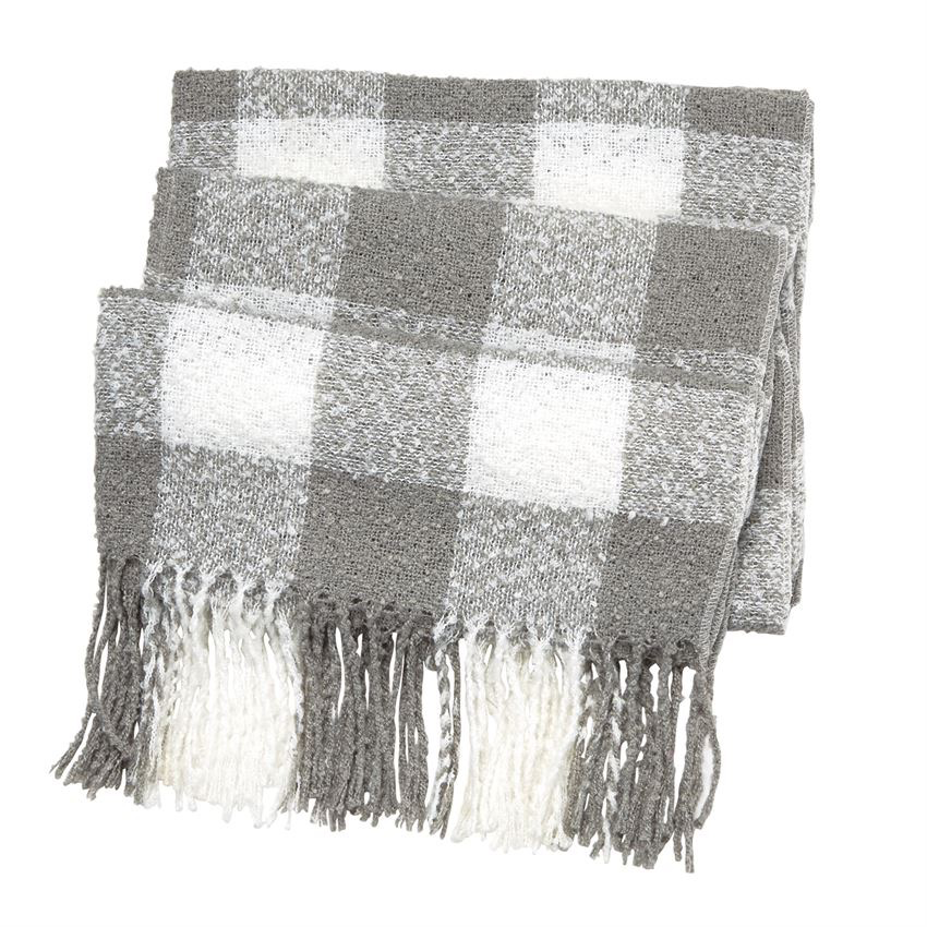 Mud Pie Buffalo Plaid Scarf Wrap Gray