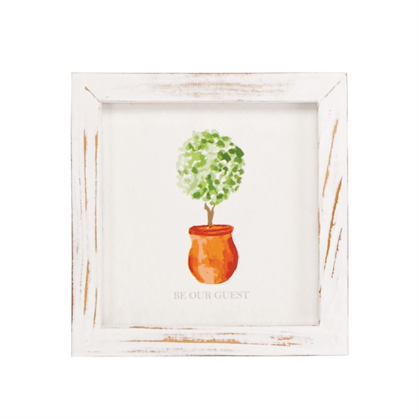 Mud Pie Be Our Guest Topiary Plaque