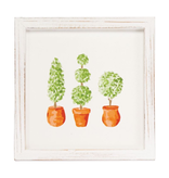 Mud Pie Three Topiary Art Plaque