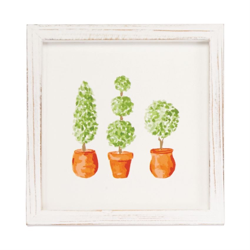 Mud Pie Three Topiary Art Plaque