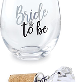 Mud Pie Bride to Be Wine Glass