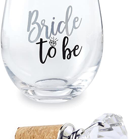 Mud Pie Bride to Be Wine Glass