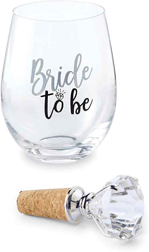 Mud Pie Bride to Be Wine Glass