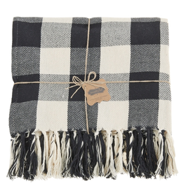 Mud Pie Black and White Checkered Blanket