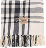 Mud Pie White Base Checkered Blanket