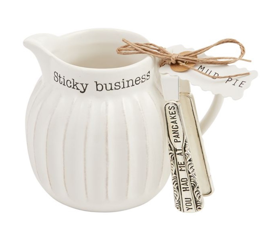 Mud Pie Syrup Pitcher Pancake Tong Set