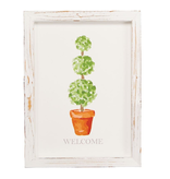 Mud Pie Welcome Topiary Art Plaque