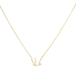 Initial Reaction Constellation Necklace - Aquarius/Gold