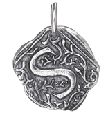 Waxing Poetic Square Insignia Charm- Silver- Letter S