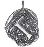 Waxing Poetic Square Insignia Charm- Silver- Letter T