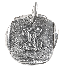 Waxing Poetic Baby Insignia Charm- Silver- Letter H