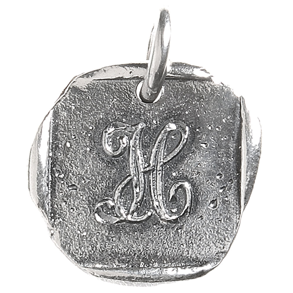 Waxing Poetic Baby Insignia Charm- Silver- Letter H