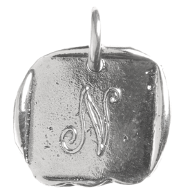 Waxing Poetic Baby Insignia Charm- Silver- Letter N