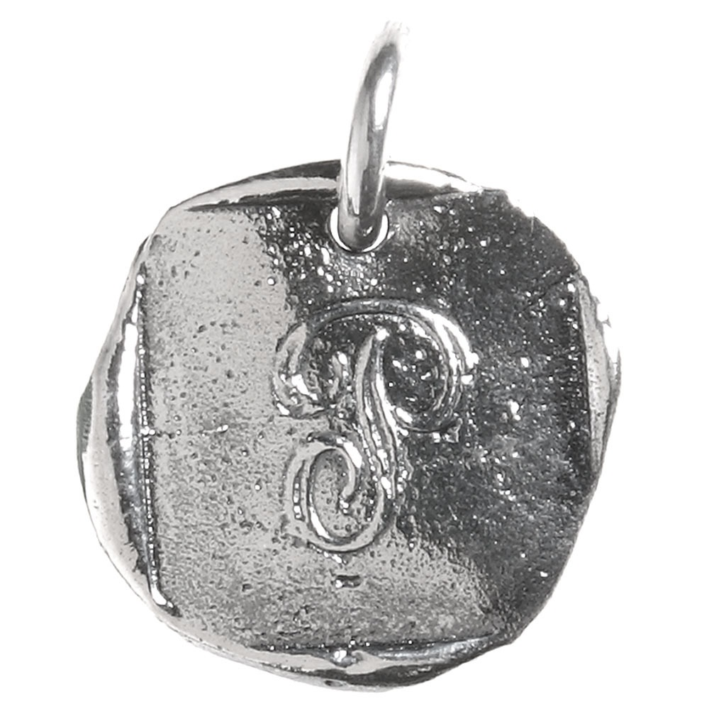 Waxing Poetic Baby Insignia Charm- Silver- Letter P