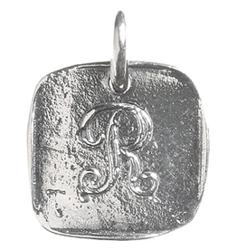 Waxing Poetic Baby Insignia Charm- Silver- Letter R