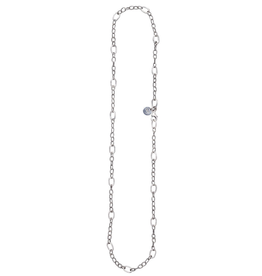 Waxing Poetic Twisted Link with Silver Rings Chain - Silver - 18"