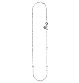 Waxing Poetic Thin Rolo with Pearl Beads Chain - Silver - 18"