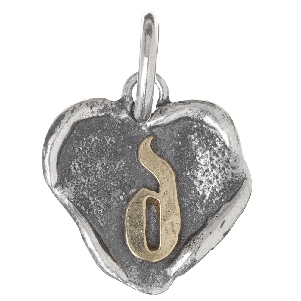 Waxing Poetic Heart Insignia-Brass/Silver-D