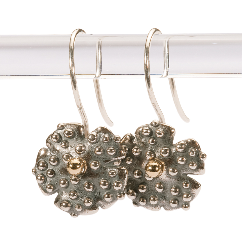 Morning Dew Earrings, Silver