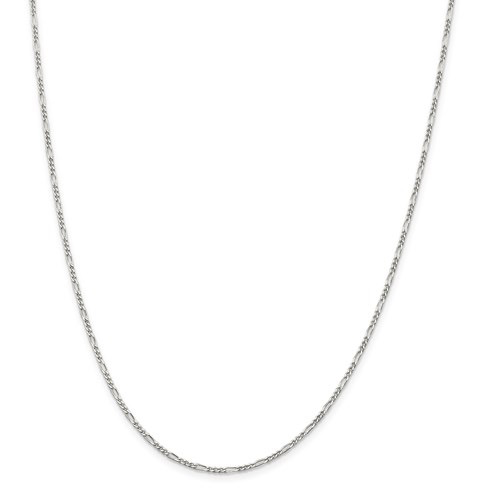 Sterling Silver 1.75mm Figaro Chain 18”