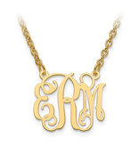 Gold Plated/Sterling Silver Monogram Necklace (5/8”)