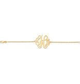 Gold Plated/Sterling Silver Personalized Polished Monogram Plate with Chain Bracelet