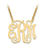 Gold Plated/Sterling Silver Monogram Necklace (7/8”