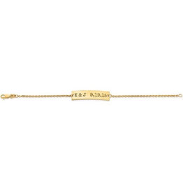Gold Plated/Sterling Silver Personalized Polished Monogram Plate with Chain Bracelet