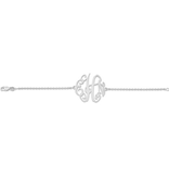 Gold Plated/Sterling Silver Personalized Polished Monogram Plate with Chain Bracelet