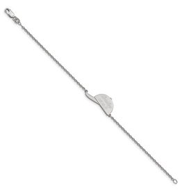 Gold Plated/Sterling Silver Personalized Polished Monogram Plate with Chain Bracelet