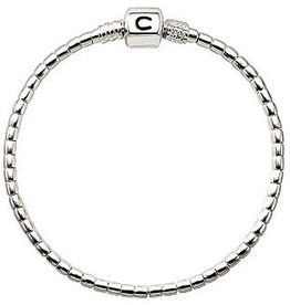 Chamilia Terrazzo  Silver Beaded Snap Bracelet (7.5 in.)