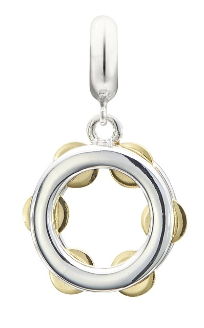 Chamilia Sterling SIlver - Tambourine - Jingles with Gold Plating