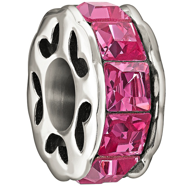 Chamilia Sterling Silver w Stone - Spark - Pink