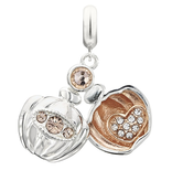 Chamilia Sterling Silver - Love Potion Locket - Light Peach Swarovski Crystal & Rose Gold Plating