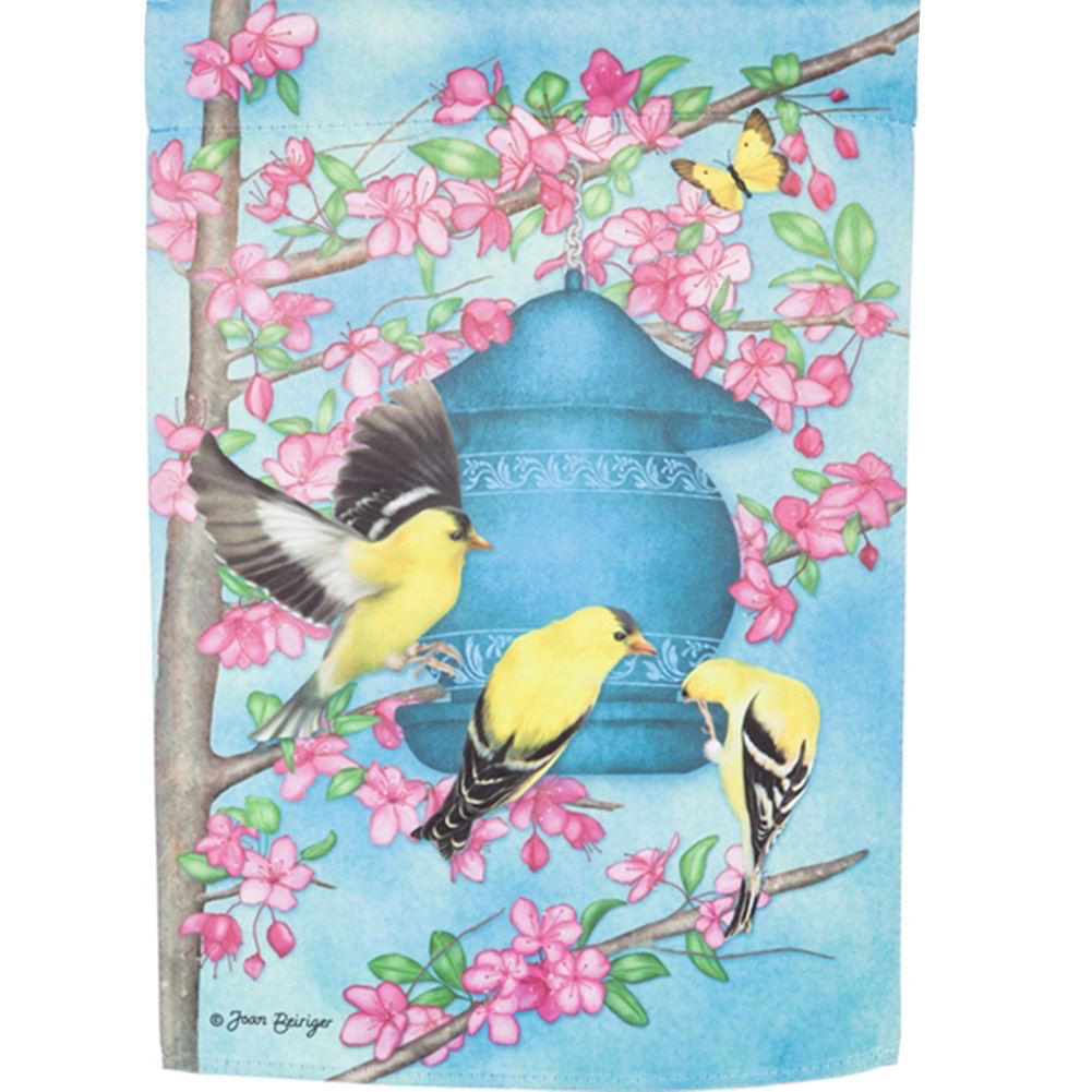 Garden Flag - Spring Finches