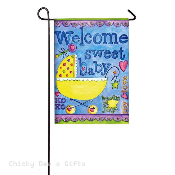 Garden Flag - Welcome Sweet Baby