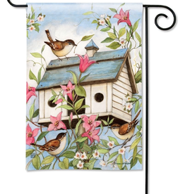 Garden Flag - Spring Birdhouse