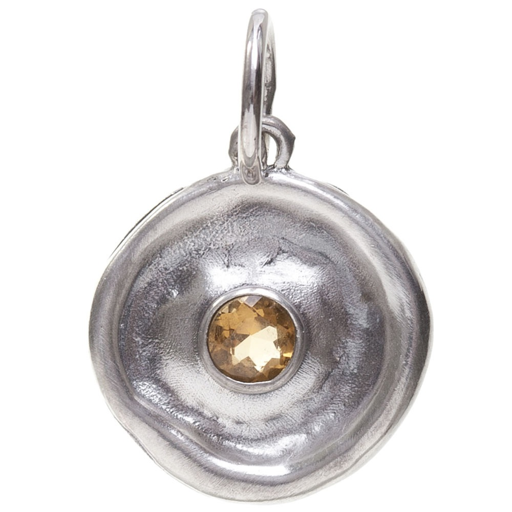 Waxing Poetic Birth Ornament Pendant- Silver- November/ Topaz