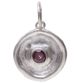 Waxing Poetic Birth Ornament Pendant- Silver- January/ Garnet