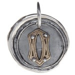 Waxing Poetic Rivet Insignia Charm- Silver/Brass- Letter O
