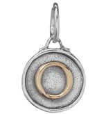 Waxing Poetic Chancery Insignia Charm- Silver/Brass- Letter O
